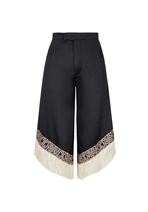 Black Fringe Pants