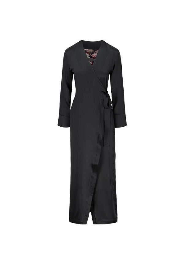 Burgundy Chrysants Flower Robe