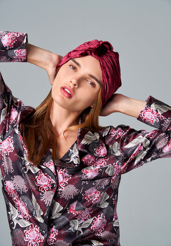 Burgundy Velvet Turban