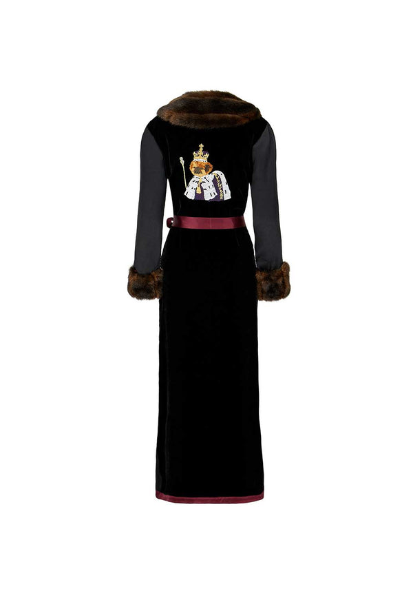 King Bobi - Burgundy Robe - Faux Fur
