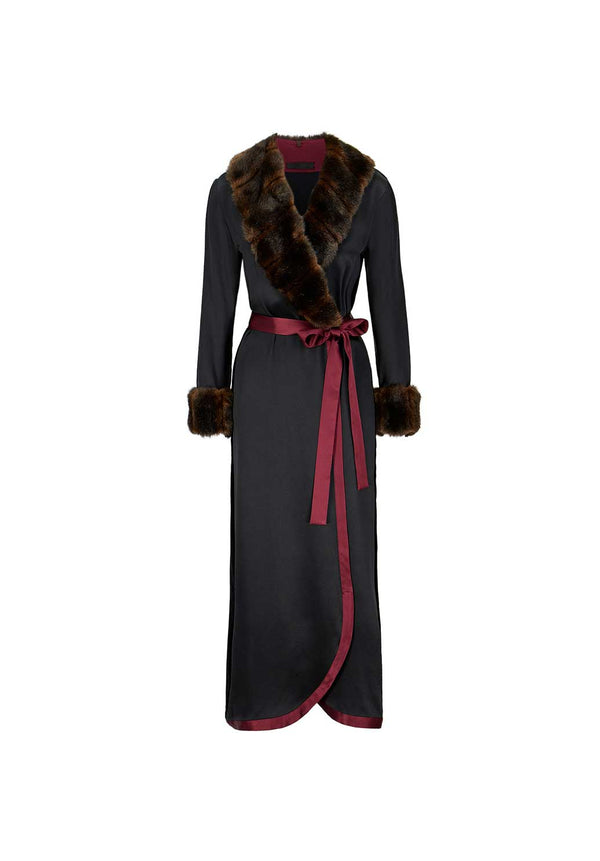 King Bobi - Burgundy Robe - Faux Fur