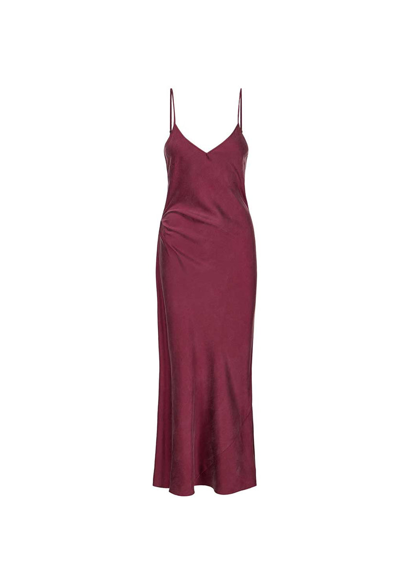 Washed Burgundy Silk Maxi Dress Charlene Tang Washed Burgundy Silk Maxi Dress Charlene Tang