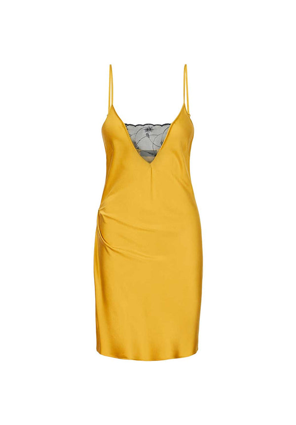 Washed Gold Silk Slip Dress