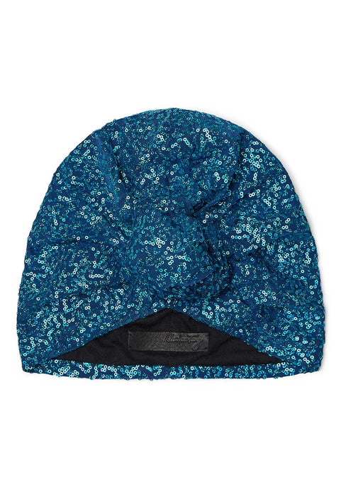Blue Sequin Turban
