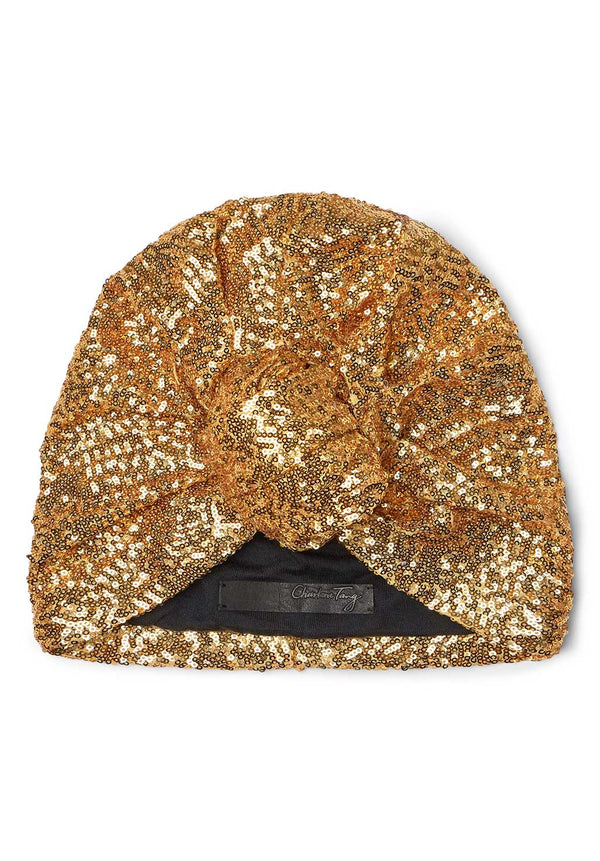 Gold Sequin Turban